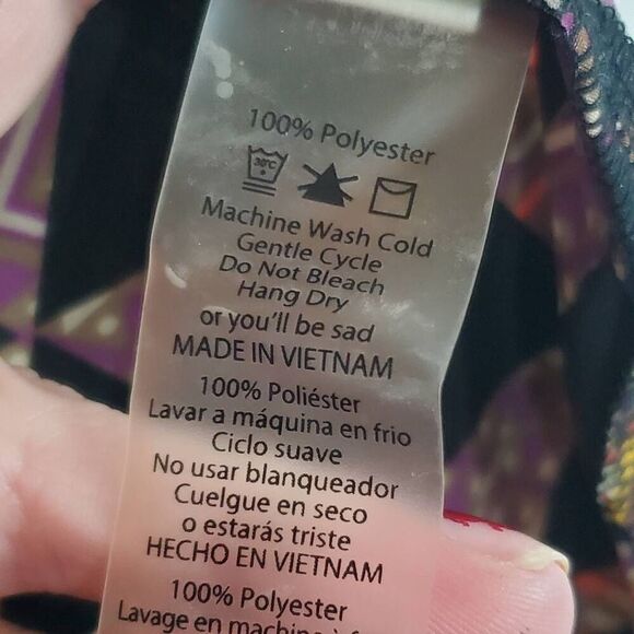 LulaRoe SMALL Black Print Open Front Cardigan Cover Top - Picture 7 of 10